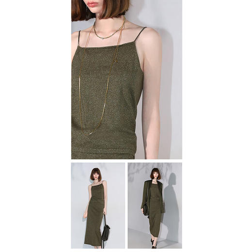 COCOBELLA时尚金葱细针内搭外穿针织吊带女25早秋背心MZ0057-2 商品图1