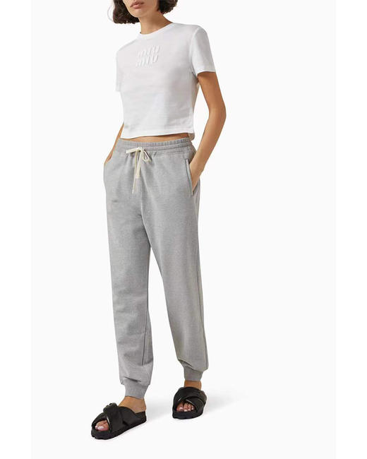 现货 THS 9.7-限时 缪家 情侣款 抽绳松紧腰灰色运动卫裤 QJ042 商品图0