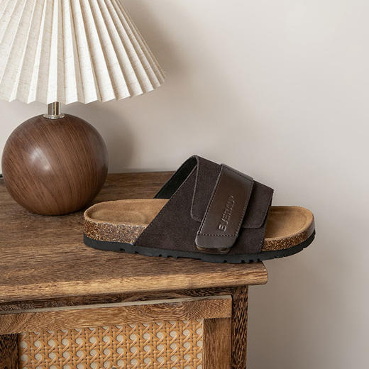 EVERAU堆叠两层魔术贴精致休闲好穿休闲复古凉拖EA2054 商品图3