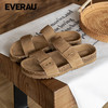 EVERAU简约高级蓝热一脚蹬双带休闲复古拖鞋EA2053 商品缩略图1