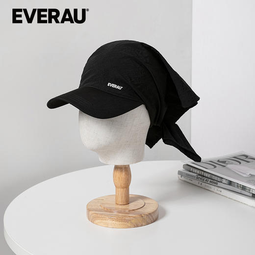 EVERAU轻薄透气Jennie同款吸汗速干花样戴法时髦百变流行防晒头巾防晒帽EAZ015 商品图2