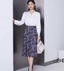 HJ3B53_帝释青色_半身裙_春秋_轻奢印花高腰遮胯显瘦通勤 A 字裙_高级女装_BERNIEELEN 伯妮斯茵 商品缩略图0