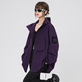 【墙裂推荐！ 户外机能冲锋衣】春秋潮牌登山休闲美式夹克，男女情侣连帽外套，高领防风防水抗皱连帽，百搭款夹克冲锋衣L