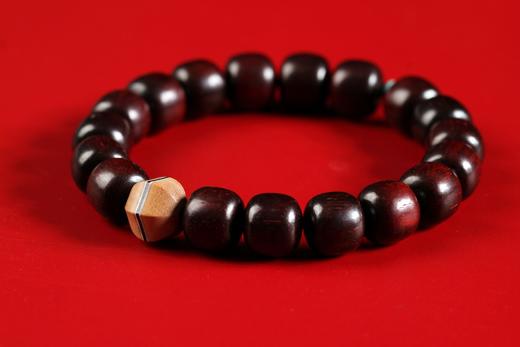 XYZT0294°小叶紫檀&老山三色瓜棱手串 商品图2