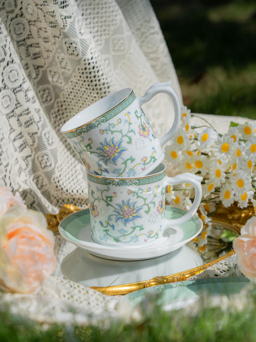 富玉陶瓷咖啡杯碟套装家用高档精致杯子杯具下午茶轻奢礼盒伴手礼历历花间茶咖具 商品图8