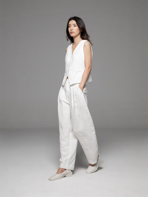 LIYIHAN 进口亚麻夏季薄款亚麻宽松香蕉裤舒适休闲西服裤OL通勤 商品图1