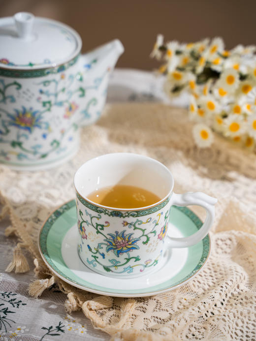 富玉陶瓷咖啡杯碟套装家用高档精致杯子杯具下午茶轻奢礼盒伴手礼历历花间茶咖具 商品图4