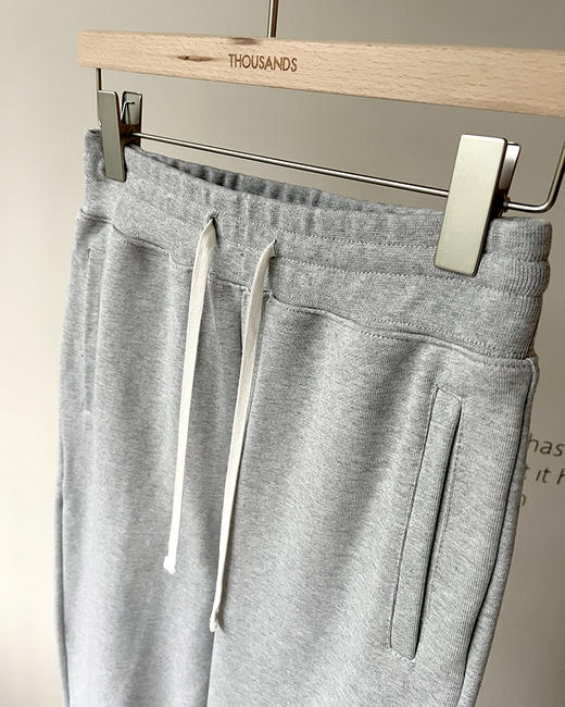现货 THS 9.7-限时 缪家 情侣款 抽绳松紧腰灰色运动卫裤 QJ042 商品图6