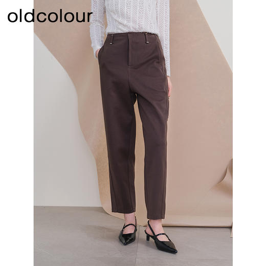 oldcolour欧珂冬季新款时尚修身高腰加厚休闲长裤女P430703A1 商品图1