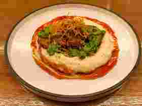 碳烤低温牛舌配黑椒土豆泥