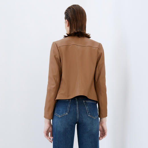 EITIE爱特爱秋季新款特色金属扣短款皮衣7593204 商品图4