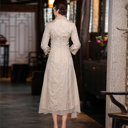 FL19522 中国风气质碎花连衣裙长款复古裙子仙女超仙刺绣民族风女装 商品图3