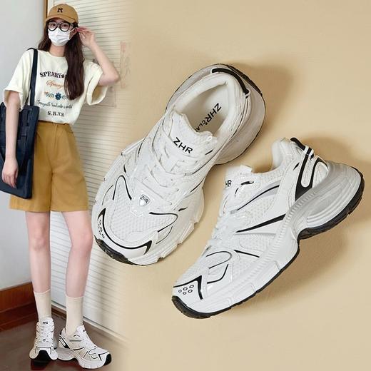 ZHR则则厚底老爹鞋女2024新款厚底运动鞋网面透气女鞋运动休闲鞋 商品图1