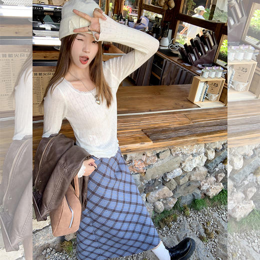 <曾小咸推荐>新品最最最后一波现货！卖完下架不再补！微信粉丝打折价！复古格子长短款半身裙 短裙日常129.99 立减60 秒杀69.99！！长裙日常169.99 立减80 秒杀89.99！！ 商品图6