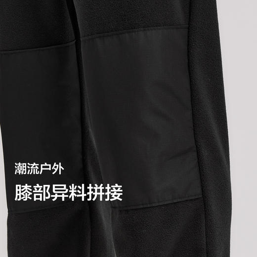 森马休闲裤男抗静电摇粒绒冬季新款拼接户外风印花宽松直筒裤 商品图2