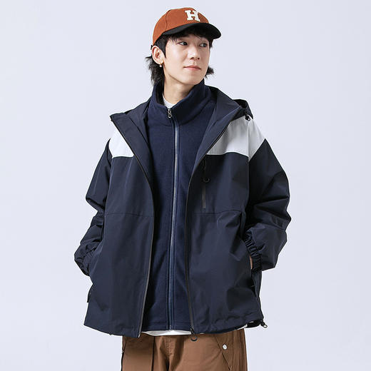 【户外潮牌两件套！山系冲锋衣】三合一外套连帽春秋潮牌，百搭时尚舒适，户外登山美式夹克女，防水防风情侣外套L 商品图2
