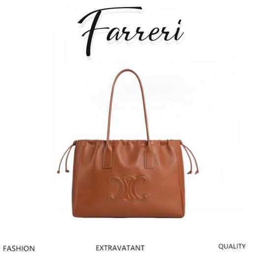 凯旋门  CABAC TRIOMPHE光滑牛皮革抽绳购物袋 商品图0