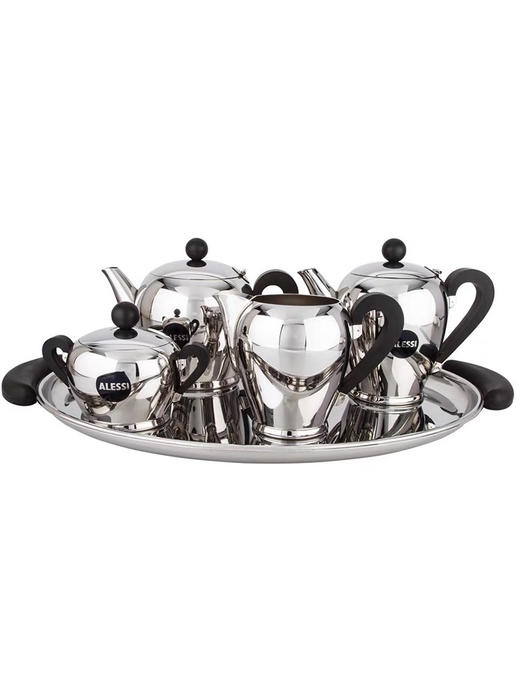 意大利ALESSI Bombé经典咖啡器具不锈钢茶壶咖啡壶奶罐糖罐托盘 商品图3