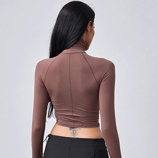 跃牌【周游世界系列】秋冬新品瑜伽服女性晓星氨纶轻薄弹SKIMS魔术衣运动高领长袖  TP0778 商品图4