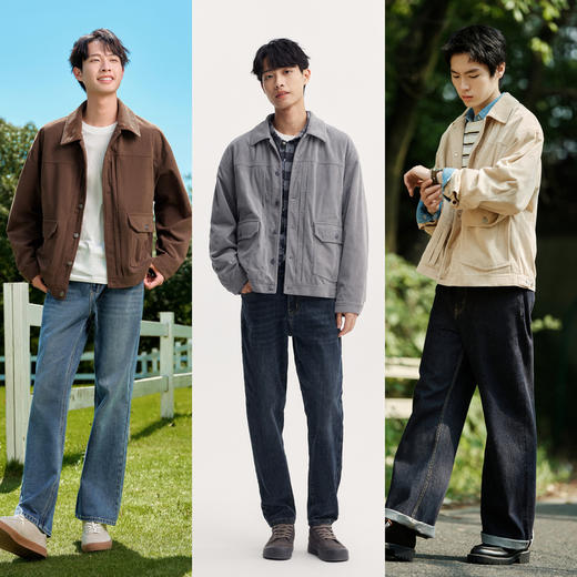 森马夹克男秋季新款肌理感复古灯芯绒外套时尚百搭工装上衣潮 商品图3