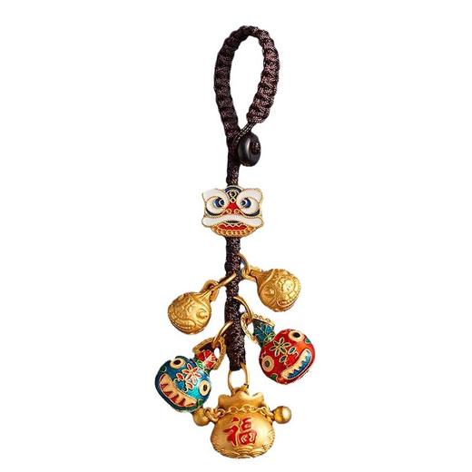 「数款可选！灵隐同款」龙年招财汽车钥匙扣 小挂件吞金兽铃铛纳福三合六合平安时尚饰品 商品图4