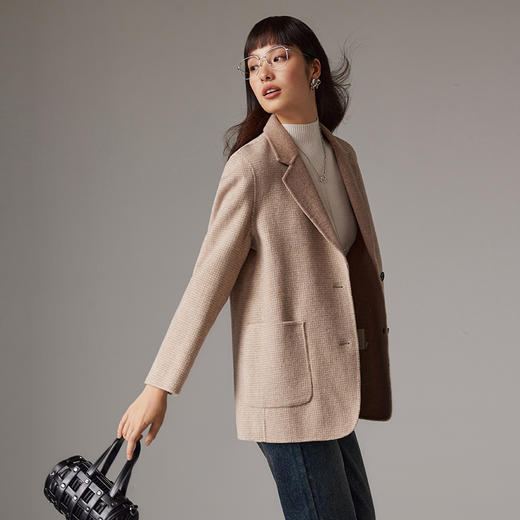 IN AND ON 羊毛复古格纹双面呢西装外套   21614 商品图6