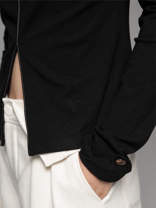 LIYIHAN 24秋设计感开叉修身上衣橄榄果绿色中领针织女24冬新款 商品图4