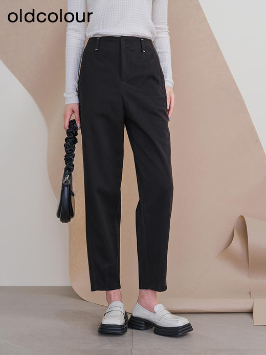 oldcolour欧珂冬季新款时尚修身高腰加厚休闲长裤女P430703A1 商品图0
