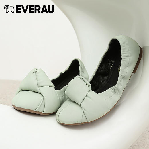 EVERAU春夏新品卷卷的褶皱设计耐折鞋底舒适蛋卷女鞋EA7026 商品图5