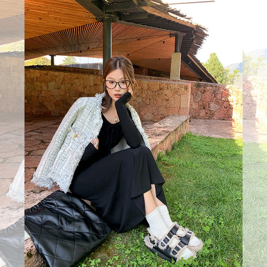 【169元任选2件】最后一波现货！韩系百搭2色荷叶边领系带连衣裙 商品图1