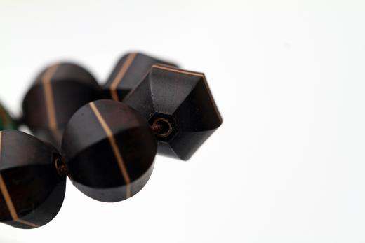 DQ0185°高品质紫光檀双色珠大漆手饰手串 商品图5