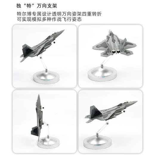 FXQ 特尔博-长春航展、九三阅兵纪念品 1:100F22隐身战机模型新款合金硬核战机模型收藏送礼 商品图2