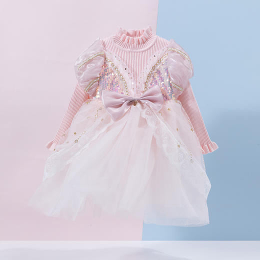 【梦幻公主裙】秋冬长袖裙中大童连衣裙保暖礼服裙童装网纱蓬蓬裙234DQ0297 商品图4