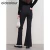oldcolour欧珂冬季新款时尚开叉高腰松紧腰长裤女P430710A1 商品缩略图4