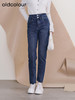 oldcolour欧珂新款时尚冬季修身高腰直筒水洗牛仔长裤女P421102A1 商品缩略图0