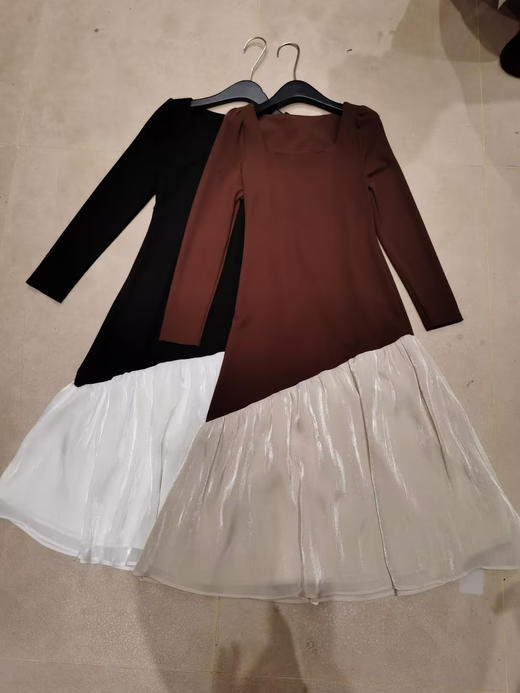 【门店同款】ENJOY秋季C法式方领拼接连衣裙 159405149 商品图0