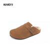 和诚行 2024秋冬新款复古加绒厚底勃肯女百搭休闲半包拖鞋1930071 商品缩略图1