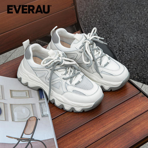 EVERAU时尚感运动休闲卡特网面老爹鞋女鞋EA5047 商品图2