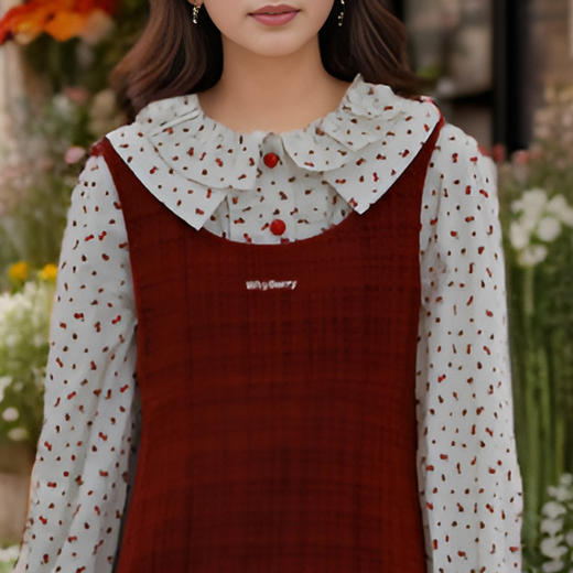 9/6奢姿大码女装2024秋季假两件时尚连衣裙胖妹妹减龄碎花简约裙子9943834051 商品图2