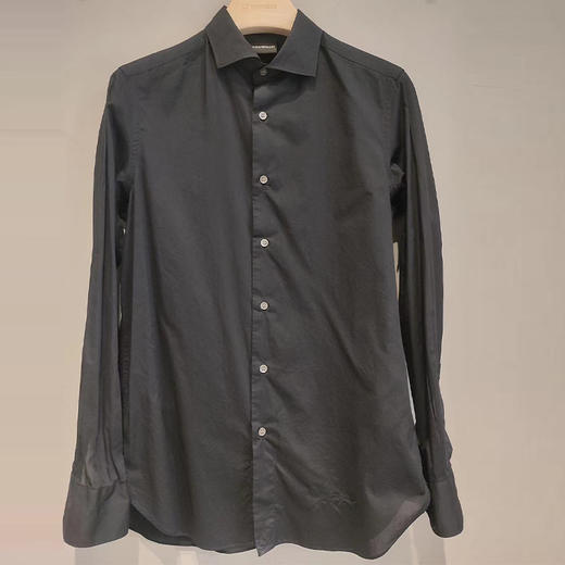 EMPORIO ARMANI 阿玛尼 男士棉质长袖衬衫 黑色 3L1C86 1N7DZ 0999 商品图0