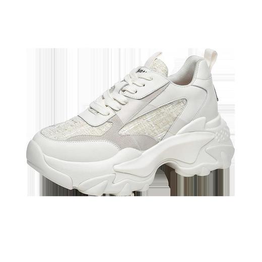 EVERAU上新小香风*老爹鞋]拼接小香风花呢布 金色细闪磨砂“V”字时尚运动老爹女鞋EA5039 商品图7