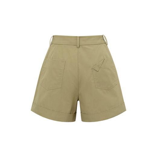 LIYIHAN 24新款女夏秋纯棉短裤OOTD知识分子风翻边短裤 商品图4