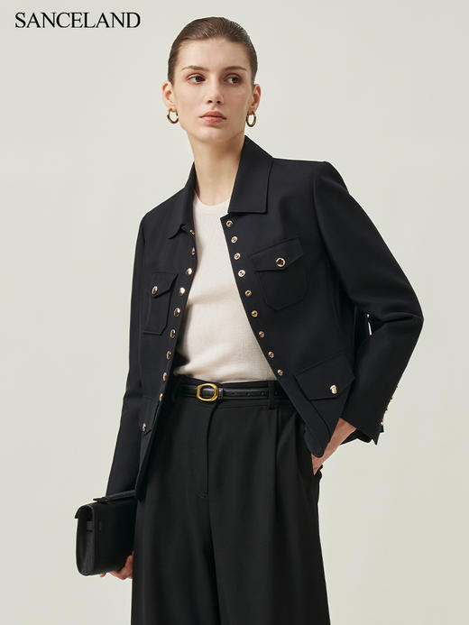 SANCELAND三石一澜丝毛短款外套 商品图3