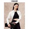 VIMAGE纬漫纪秋季新款时尚气质显瘦斗篷设计简约百搭短衬衫V2209805 商品缩略图2