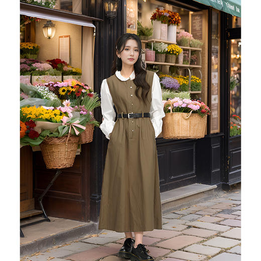 9/7奢姿大码女装2024秋季系带设计假两件简约连衣裙胖妹妹时尚裙子9943891291 商品图2