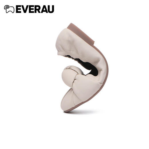 EVERAU春夏新品卷卷的褶皱设计耐折鞋底舒适蛋卷女鞋EA7026 商品图8