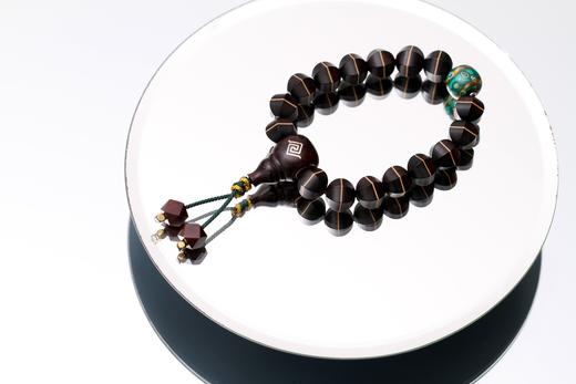 DQ0185°高品质紫光檀双色珠大漆手饰手串 商品图0