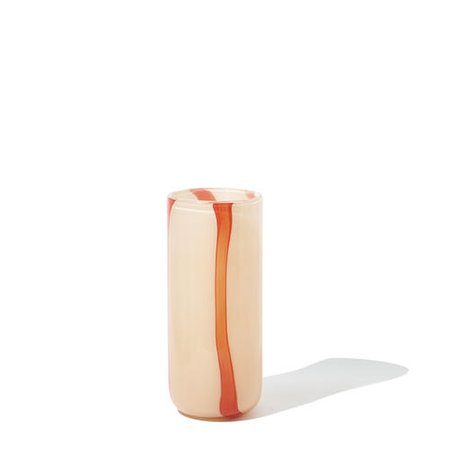 北欧简约渐变红竖纹直筒花瓶餐桌客厅软装家居水培郁金香玻璃花瓶 商品图9