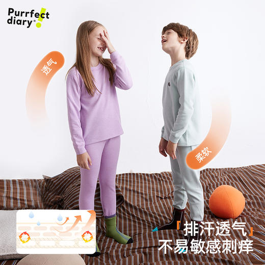 【像植物一样软绵绵】儿童圆领花纱羊毛舒适居家套装 PQTZ2404 商品图1