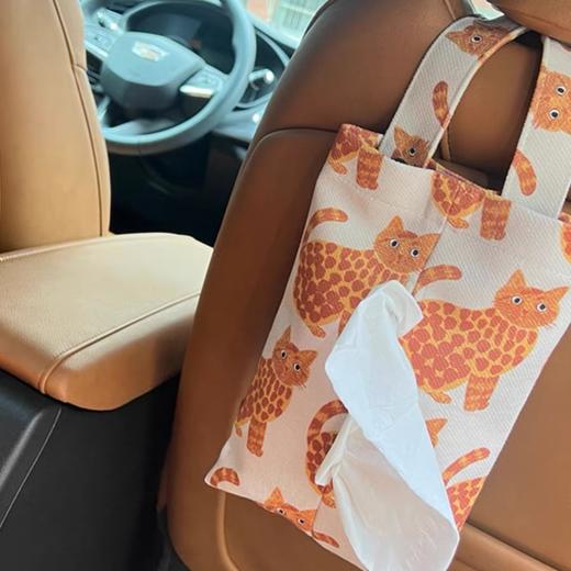 「两色可选！车家两用」可爱动物车载悬挂纸巾盒纸巾袋壁挂式抽纸袋客厅家用车内挂袋收纳汽车装饰 商品图0